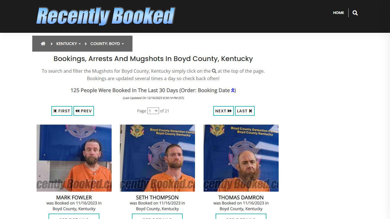 Recent bookings, Arrests, Mugshots in Boyd County, Kentucky